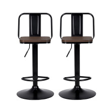 2Pcs Kitchen Adjustable Bar Stools Dining Chairs