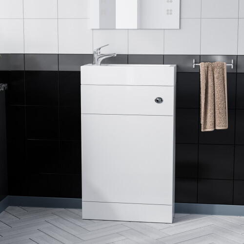 NES Home 500mm White Water Closet with Basin 2