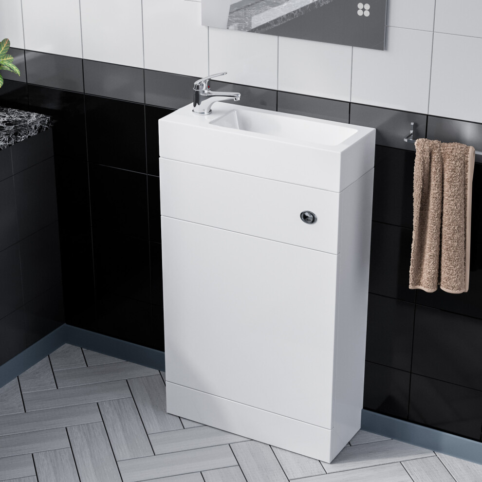 500mm White Water Closet with Basin