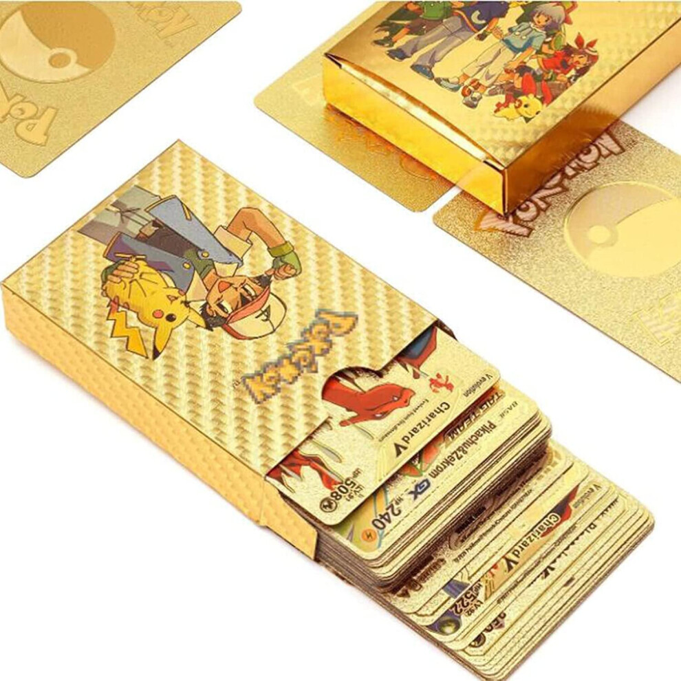 (55PCS Gold) PokÃ©mon Trading Card Game Collectible Trading Cards Christmas Gifts Toys