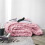Living And Home Pink Hand-Woven Throw Cozy Chenille Blanket for Couch and Bed 4