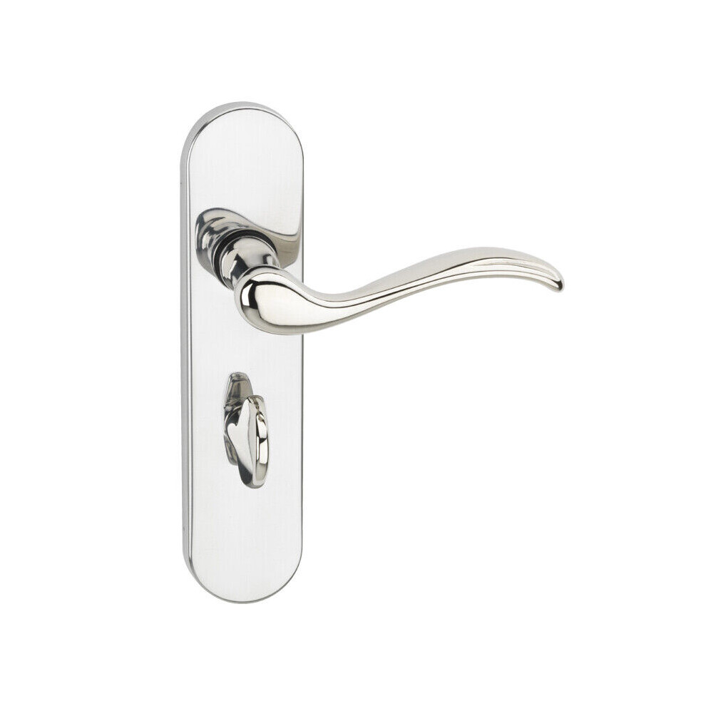 (Polished Nickel Bathroom) Concealed Metal Lever Latch Door Handle Set