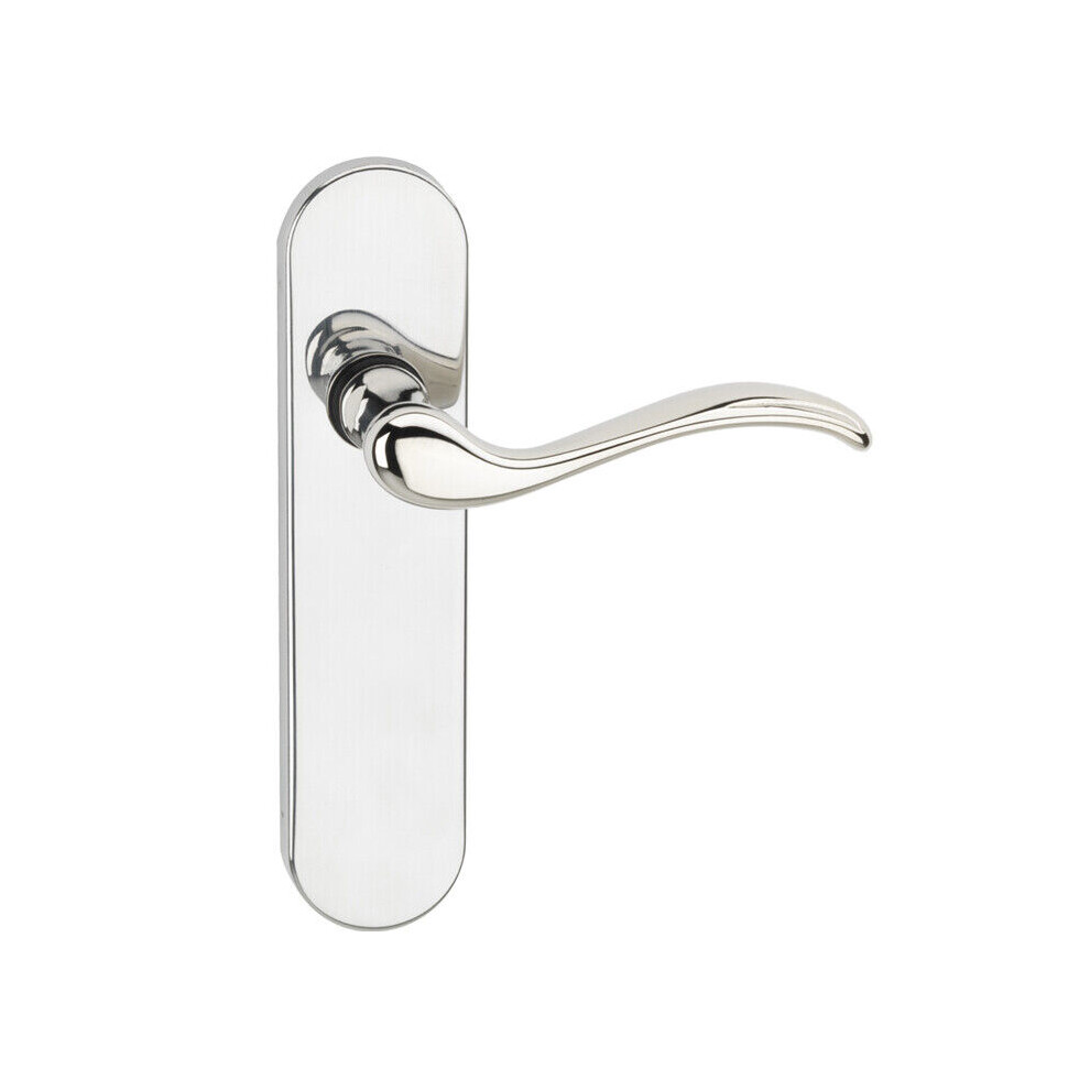 (Polished Nickel Plain) Concealed Metal Lever Latch Door Handle Set