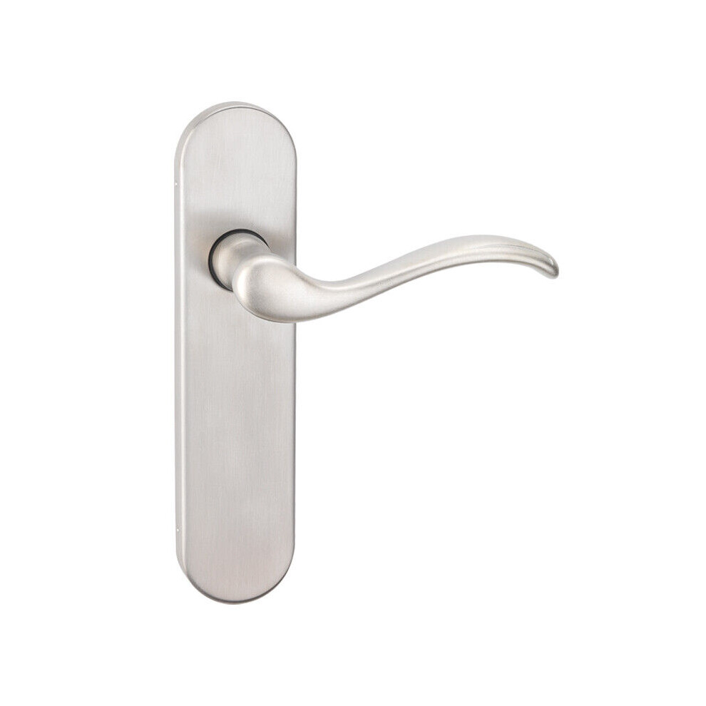 (Satin Nickel Plain) Concealed Metal Lever Latch Door Handle Set