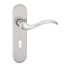 (Satin Nickel Keyhole) Concealed Metal Lever Latch Door Handle Set