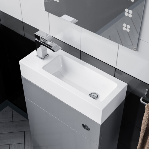 NES Home Milan 500mm x 200mm White Gloss Resin Basin