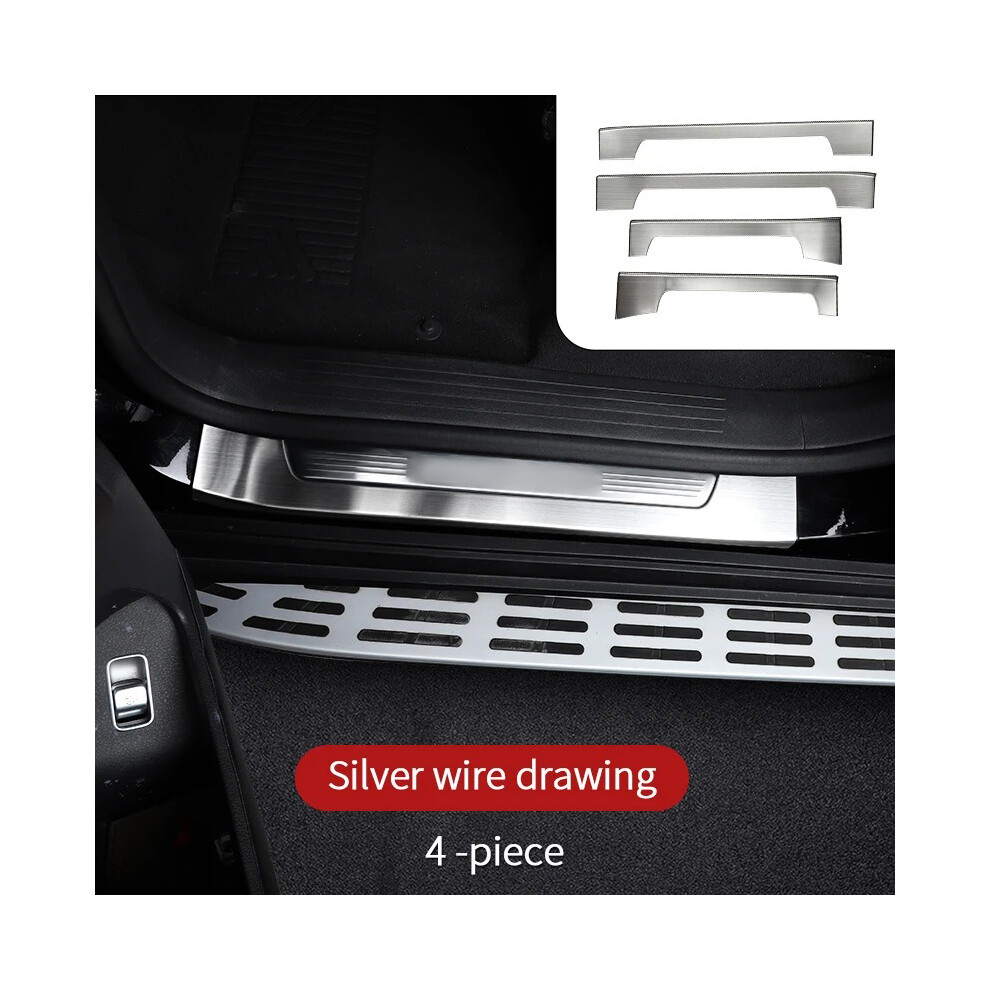 (For Gle W167 Suv, External ) Car Interior Decoration Door Sill Decoration For2019 2020 20212023 Mercedes Silver 8360553045975