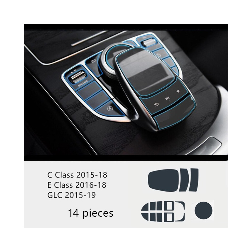 (14 Pcs) Car Interior Decoration Car Center Console Multimedia Mouse Button Protector 8360553035242