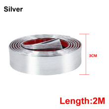 (30MM Silver) car interior decoration 2M Car Stickers Door Edge Guard Protector Carbon