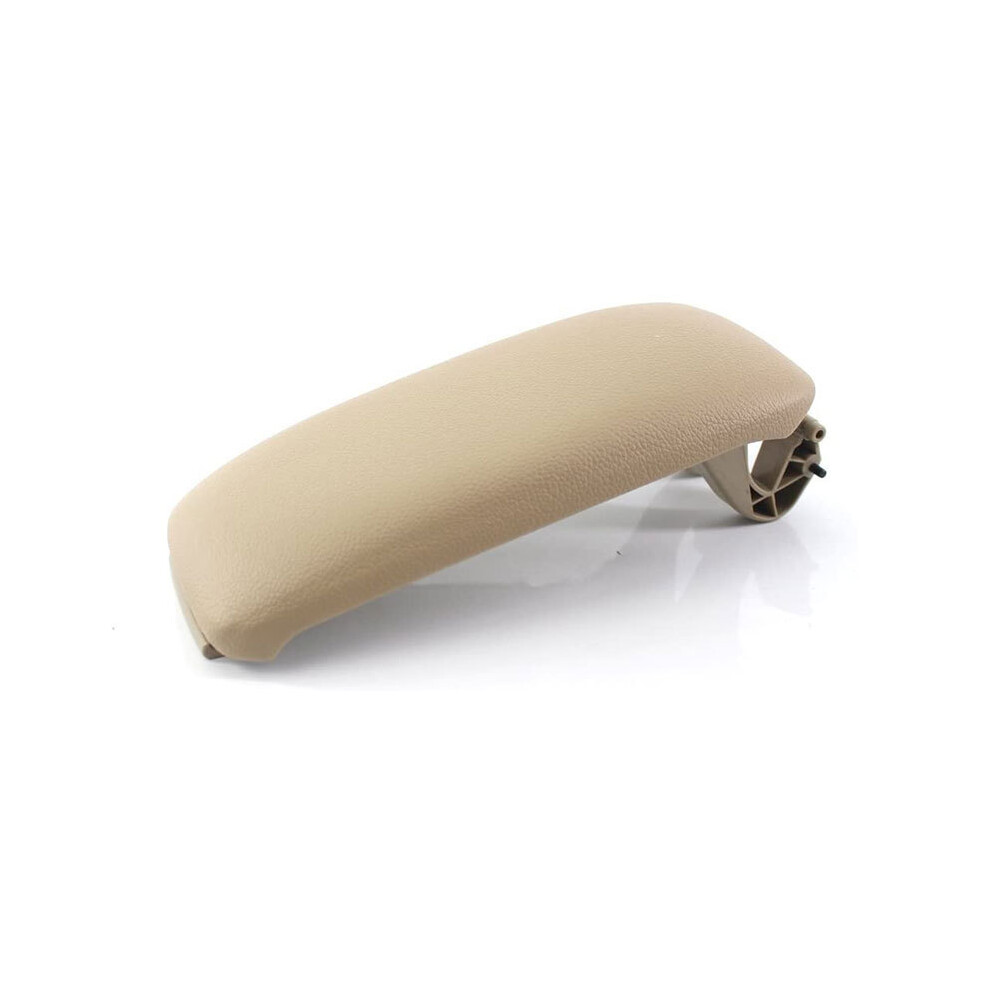 (Beige) Car Interior Decoration Leather Car Armrest Latch Cover Center Console Beige 8360553037659