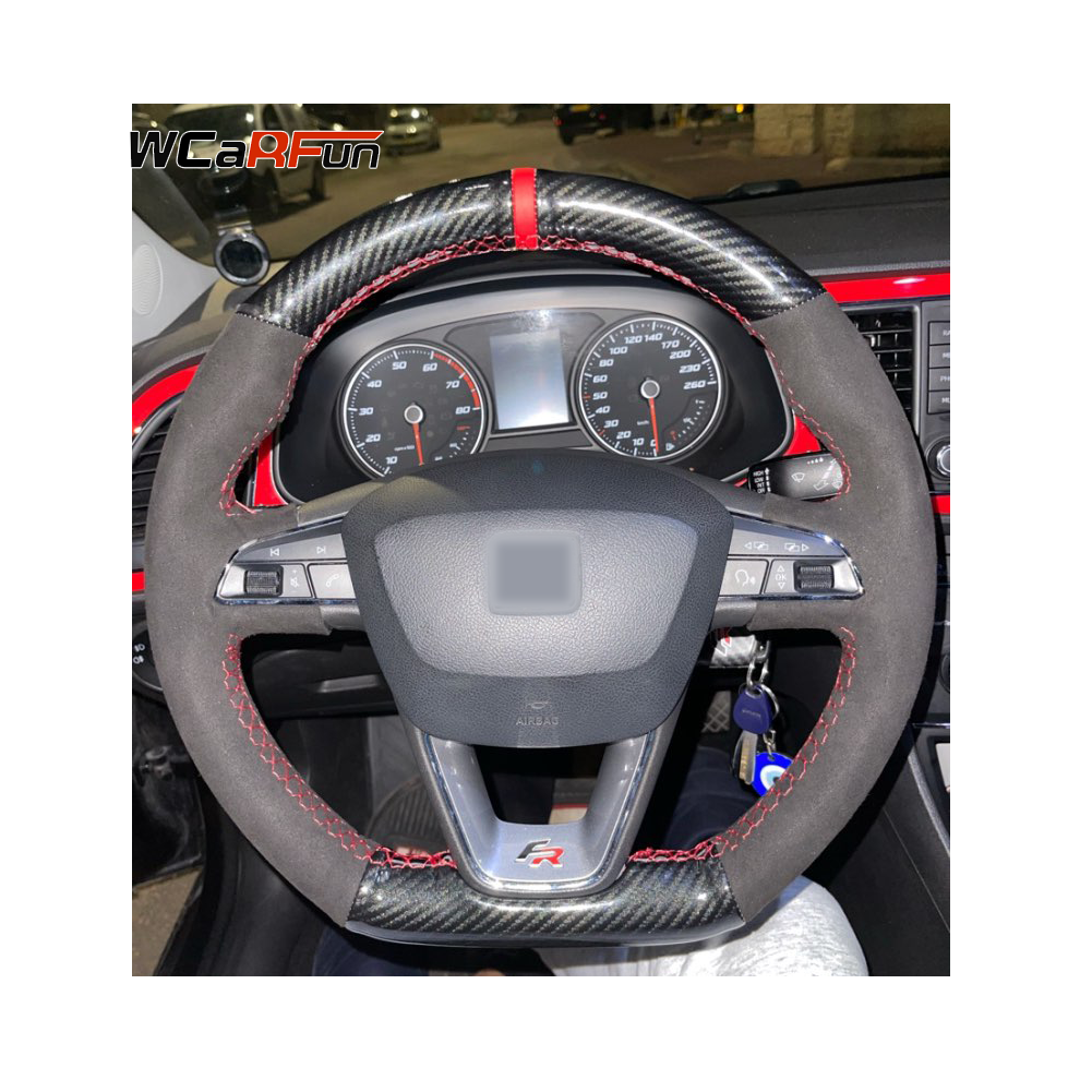 (Style 01) Custom Leather Suede Car Steering Wheel Cover For Seat Leon Cupra R Leon St Cupra Leon St Cupra Ateca Cupra Ateca Fr 8721142049994