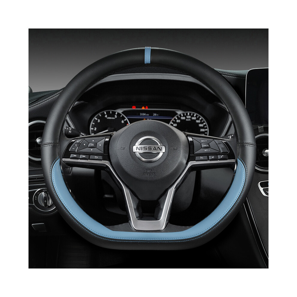 (Blue) Car Steering Wheel Cover For Nissan X-Trail Qashqai March Serena Micra Kicks 2017-2019 Altima Teana 2019 Auto Accessories Blue 8721142035294