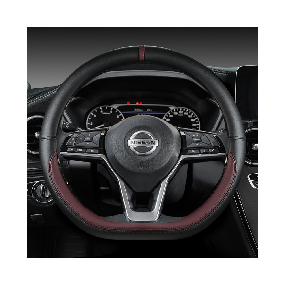 (Wine ) Car Steering Wheel Cover For Nissan X-Trail Qashqai March Serena Micra Kicks 2017-2019 Altima Teana 2019 Auto Accessories Red 8721142035362