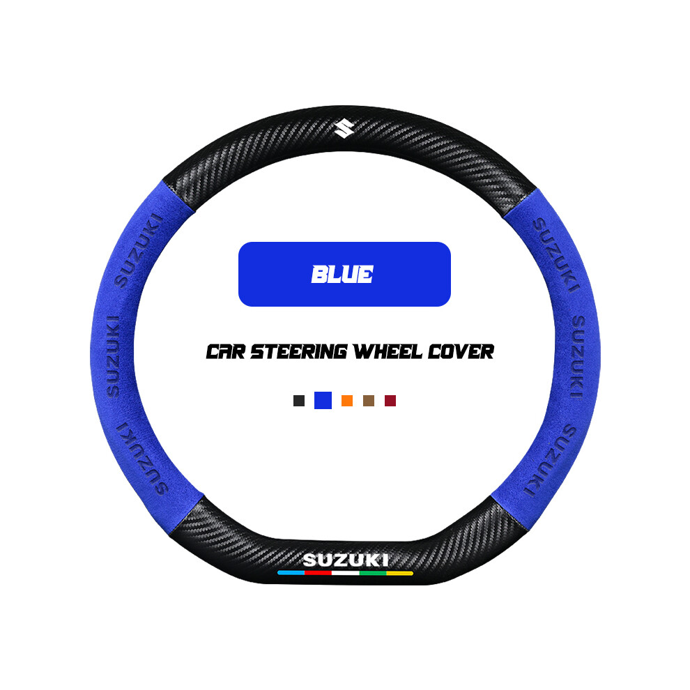 (D Blue) Car Steering Wheel Cover for Suzuki Swift Grand Sport Vitara Sx4 Ignis Baleno Jimny Samurai Alto Alivio Ciaz Celerio S-Cross