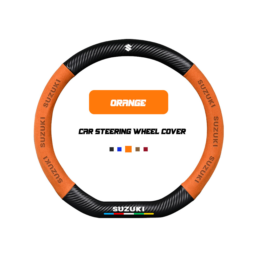 (D ) Car Steering Wheel Cover For Suzuki Swift Grand Sport Vitara Sx4 Ignis Baleno Jimny Samurai Alto Alivio Ciaz Celerio S-Cross Orange 8721142043534