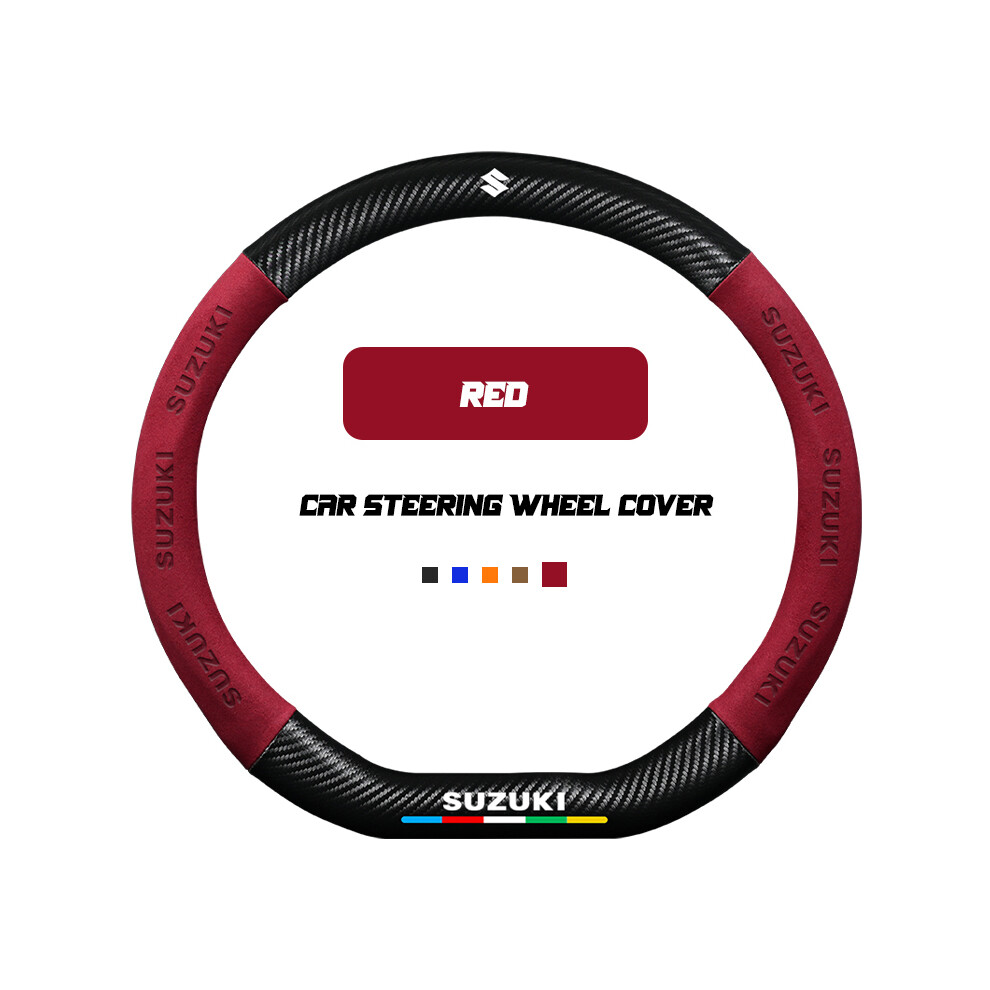 (D ) Car Steering Wheel Cover For Suzuki Swift Grand Sport Vitara Sx4 Ignis Baleno Jimny Samurai Alto Alivio Ciaz Celerio S-Cross Red 8721142043541