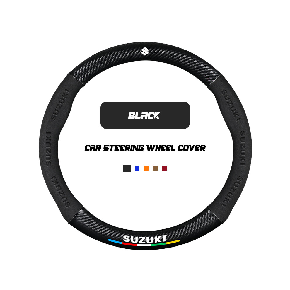 (O Black) Car Steering Wheel Cover for Suzuki Swift Grand Sport Vitara Sx4 Ignis Baleno Jimny Samurai Alto Alivio Ciaz Celerio S-Cross