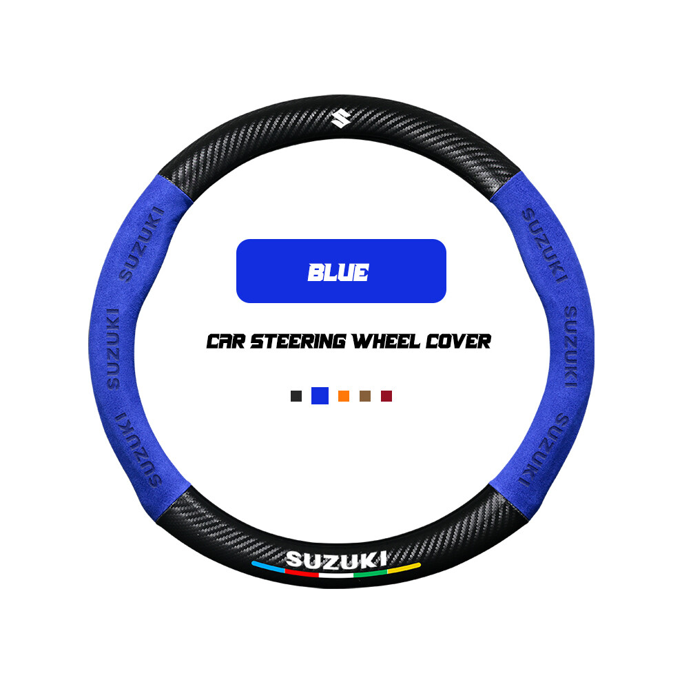 (O ) Car Steering Wheel Cover For Suzuki Swift Grand Sport Vitara Sx4 Ignis Baleno Jimny Samurai Alto Alivio Ciaz Celerio S-Cross Blue 8721142043565