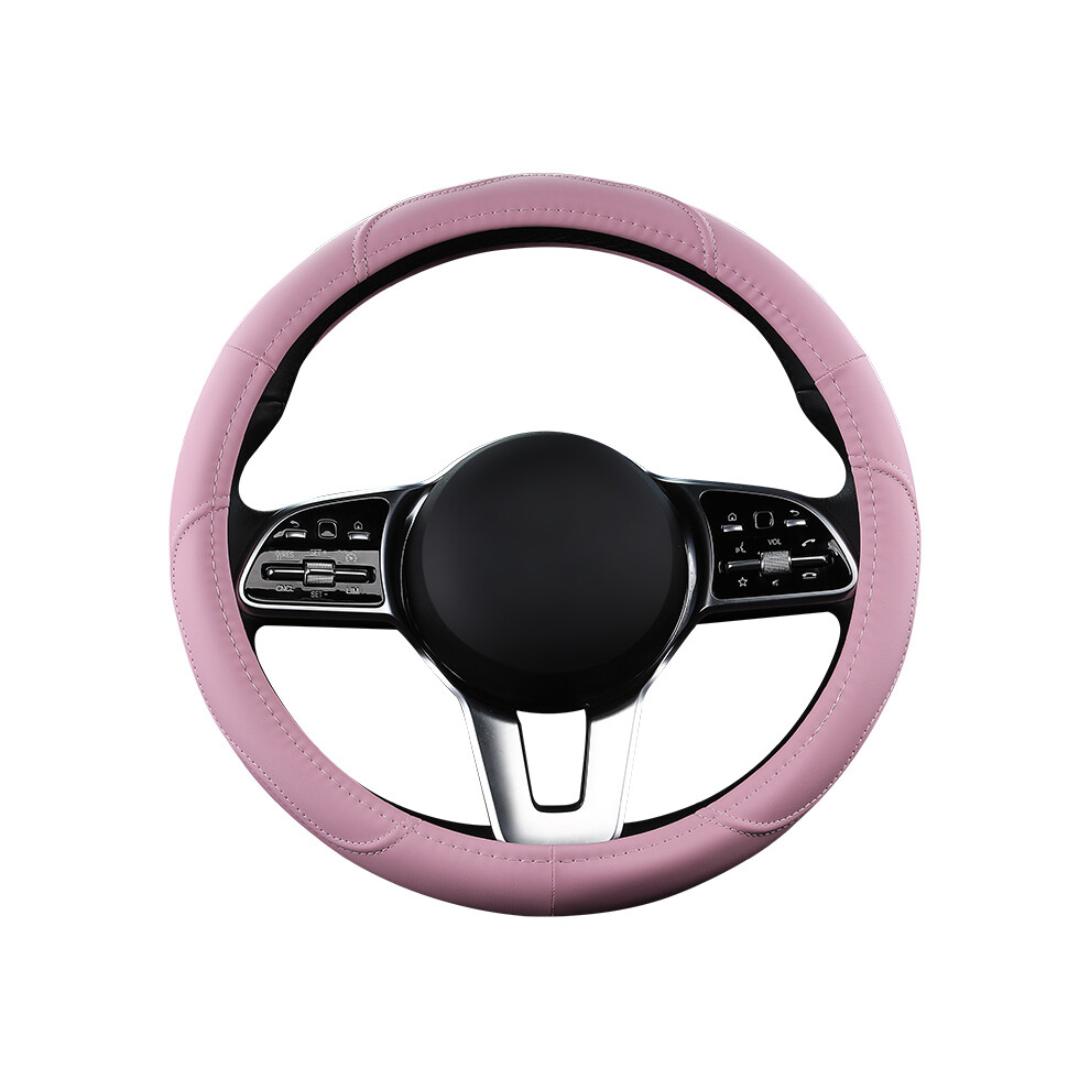 (Pink) Motocovers Car  Anti-Slip Leather  Steering wheel Cover Universal car Steering Wheel Protective Cover Fashion Style 38cm Pink