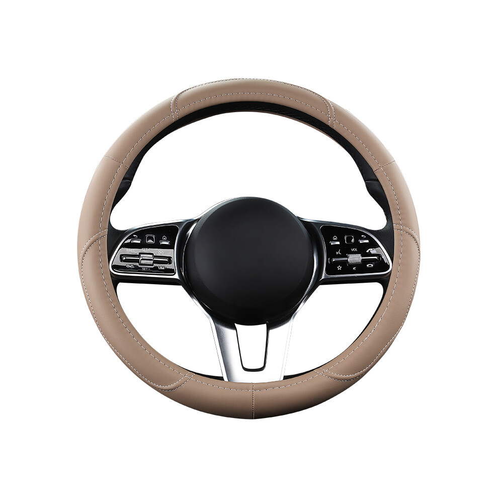 (beige) Motocovers Car  Anti-Slip Leather  Steering wheel Cover Universal car Steering Wheel Protective Cover Fashion Style 38cm Pink-image-OPC-PDYFHT5-NEW