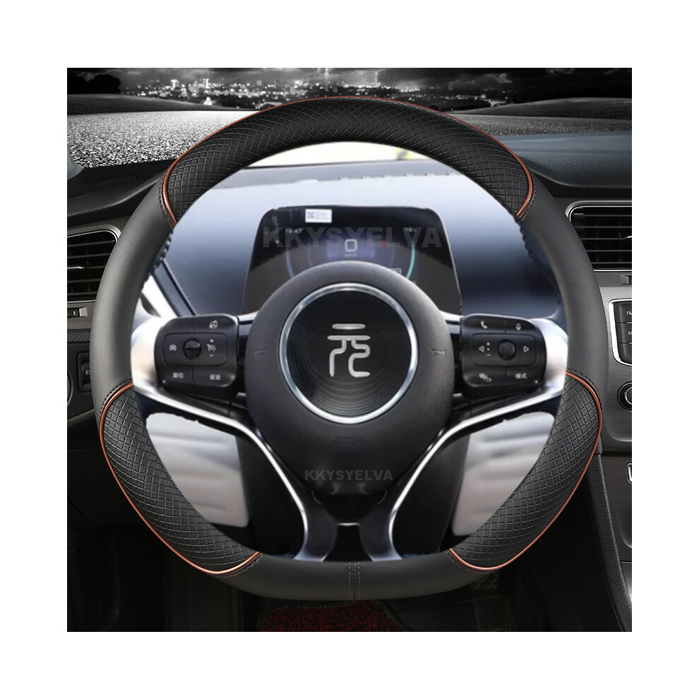 (Coffee) For Byd Atto 3 Atto 3 Ev Yuan Plus 2022 2023 Microfiber Leather Sport D Shape Car Steering Wheel Cover Auto Accessories 8721142029125