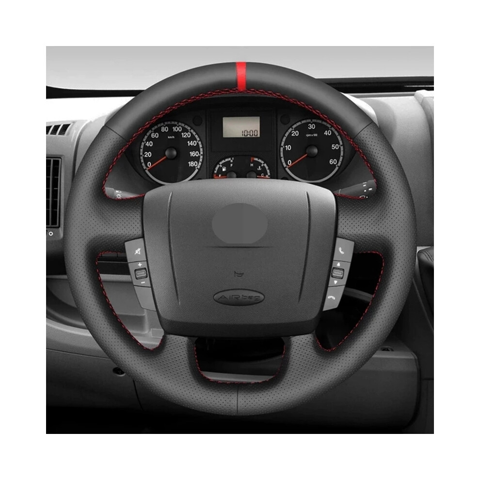 ( Thread) Diy Faux Leather Car Steering Wheel Braid Cover For Peugeot Boxer Citroen Jumper Relay Fiat Ducato Ram Promaster Yellow/Black 8721142021075