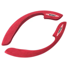 (Red-1) Car Steering Wheel Cover black suede leather for MINI Coopers F54 F55 F56 F57 F60 R55 R60 R61 JCW Car Steering Wheel Cover