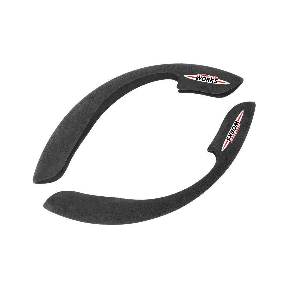 (Blake-1) Car Steering Wheel Cover Suede Leather For Mini Coopers F54 F55 F56 F57 F60 R55 R60 R61 Jcw Car Steering Wheel Cover Black 8721142038776