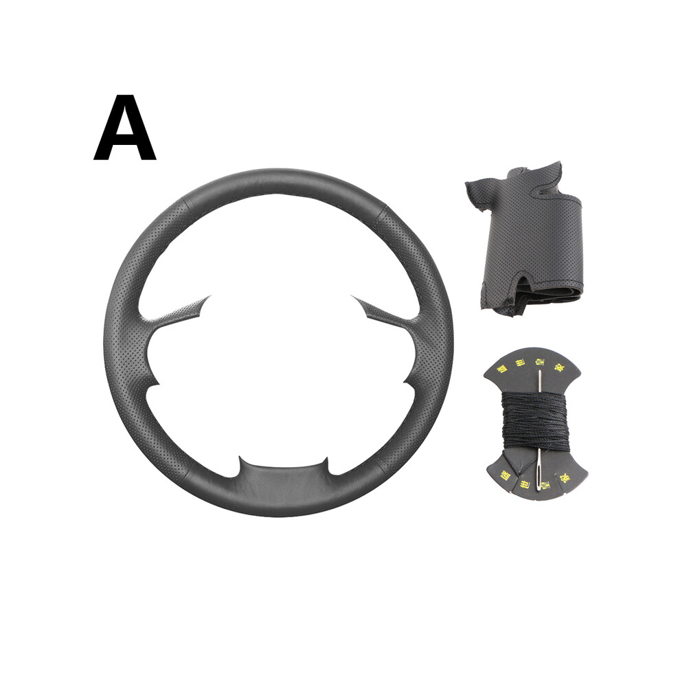 (A Black thread) DIY Car Steering Wheel Cover Customized For Hyundai Tiburon 2003-2008 Coupe 2002-2008 Leather Braiding Cover For Steering Wheel-image-OPC-PDYFMDN-NEW