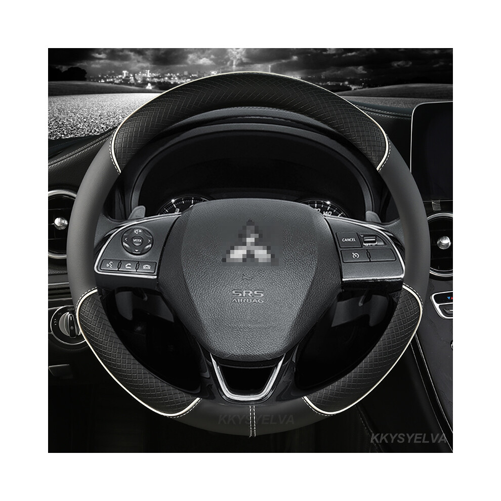 (White) Car Steering Wheel Covers For Mitsubishi Asx 308 Eclipse Cross Grandis Montero Lancer Pajero Outlander Leather Protection Covers White 8721142018778