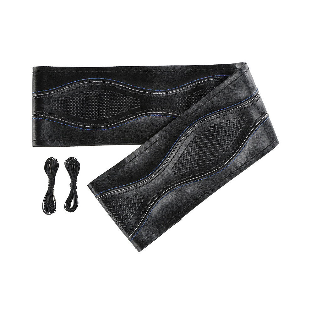 (Q10123) Braid On Steering Wheel Car Steering Wheel Cover With Needles And Thread Artificial Leather Diameter 38Cm Auto Car Accessories 8721141998163
