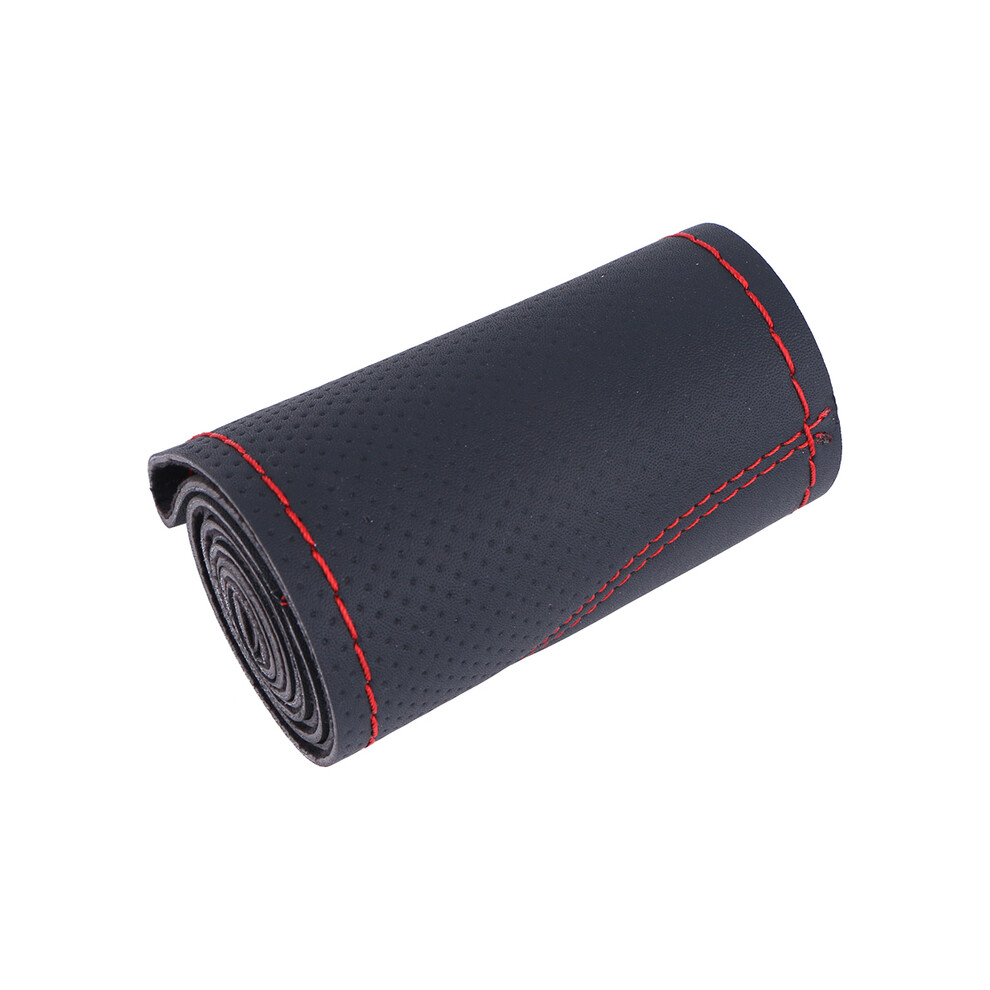 ( Line) Diy Car Steering Wheel Cover Universal 38Cm Braiding Cover For Steering Wheel Breathable And Non-Slip Auto Steering Wheel Case Red 8721141998781