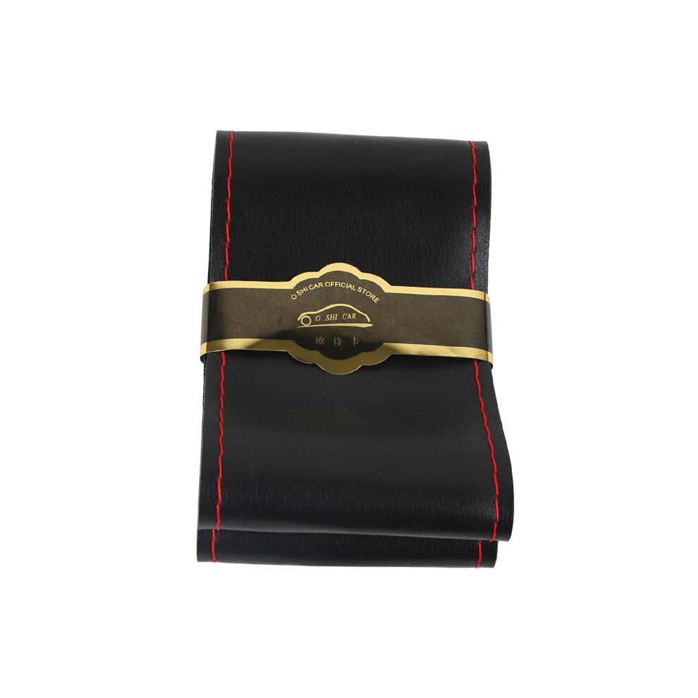 ( Line) Universal Car Steering Wheel Cover Protection Automotive Interior Pu Leather Steering-Wheel Braid 38Cm/15'' Car Steering Cove Black/Red 8721142001619
