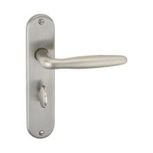 (Satin Nickel Bathroom) Metal Lever Latch Door Handles Set Round Rose