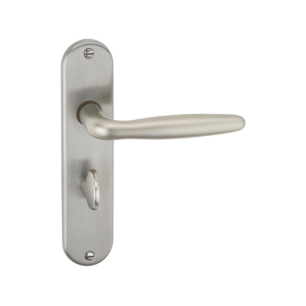 (Satin Nickel Bathroom) Metal Lever Latch Door Handles Set Round Rose