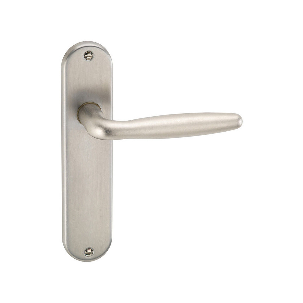 (Satin Nickel Plain) Metal Lever Latch Door Handles Set Round Rose