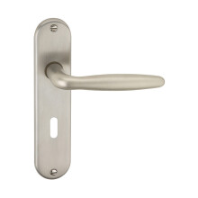 (Satin Nickel Keyhole) Metal Lever Latch Door Handles Set Round Rose