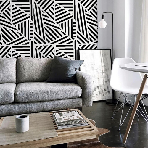 Arthouse Arthouse Zebra Geometric Black White Wallpaper Modern Stylish 1