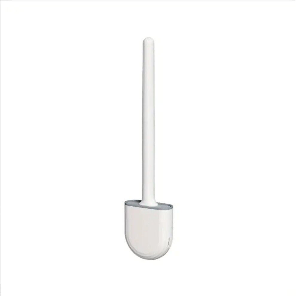 Nes Home Silicone Toilet Brushes with Wall Mounted Toilet Brush Holder White
