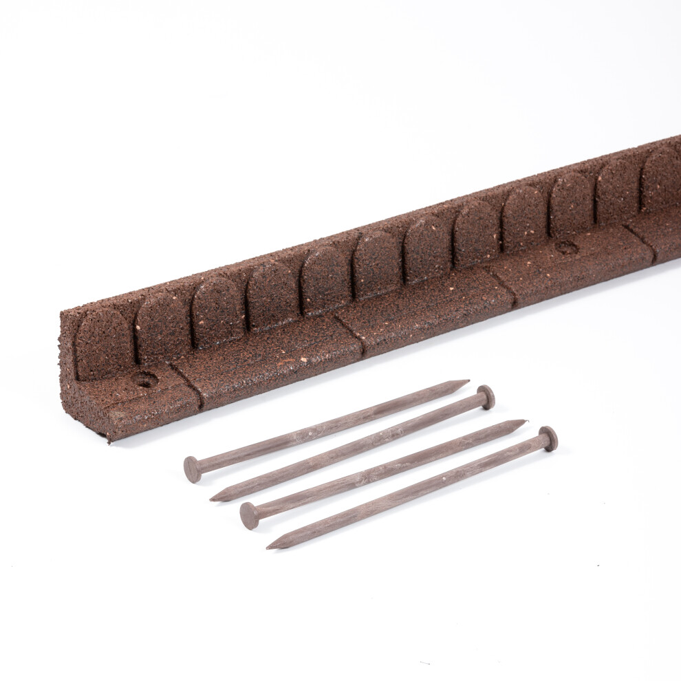 (Brown, Pack of 4) Nicoman Lawn Edging Garden Border Mower Edging