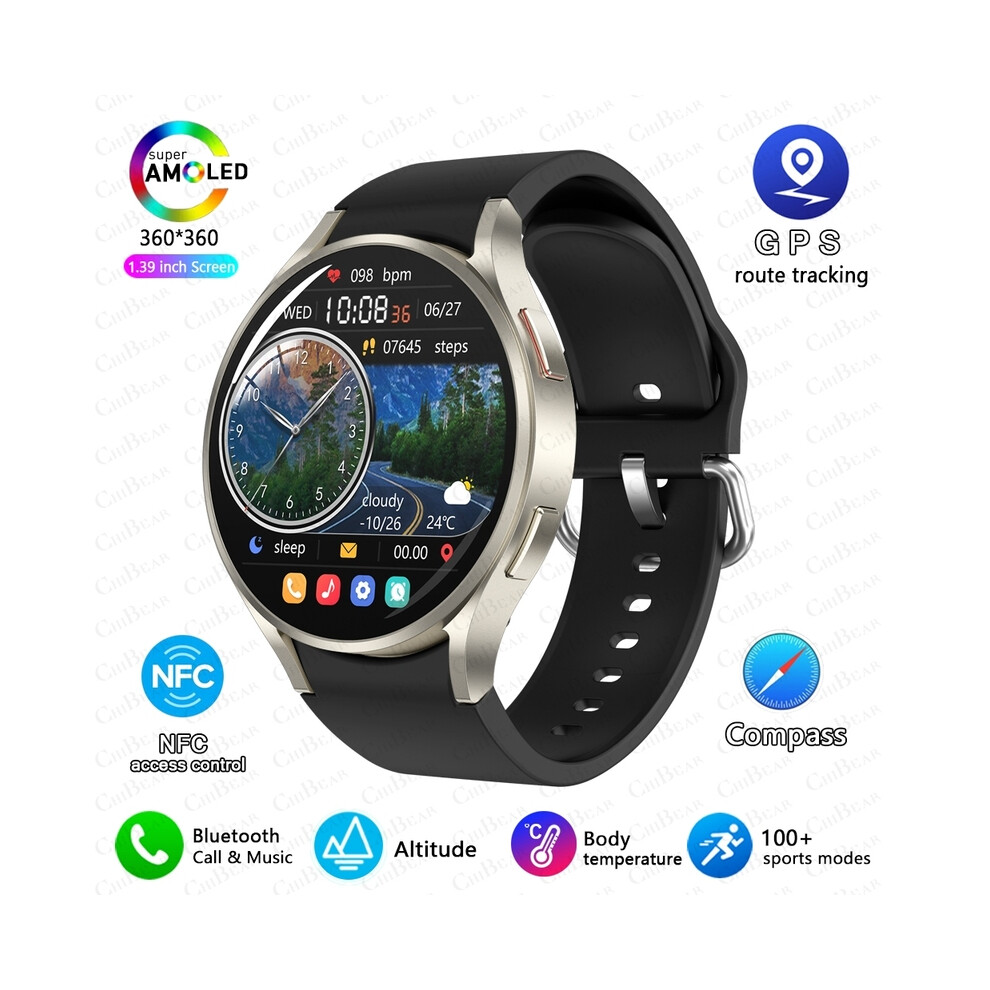 (black) 2024 New NFC Bluetooth Call Smart Watch Adult Watch 6 GPS Motion Track 360*360 HD Screen Watches IP68 Waterproof Smartwatch Adult