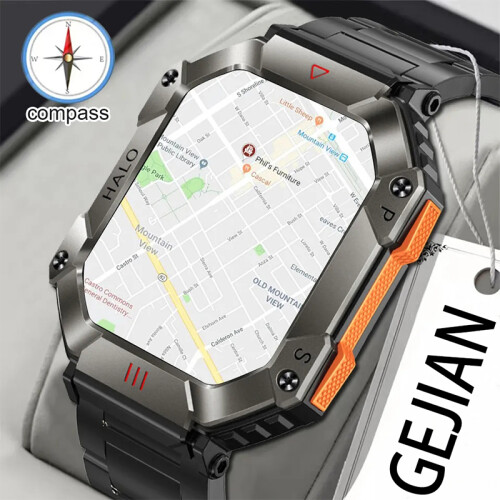 Black 2023 New Adult s Smart Watch Compass GPS MoveAdultt Track Smartwatch 650 mAh Large Battery Durable Military Smart Watches for Adult