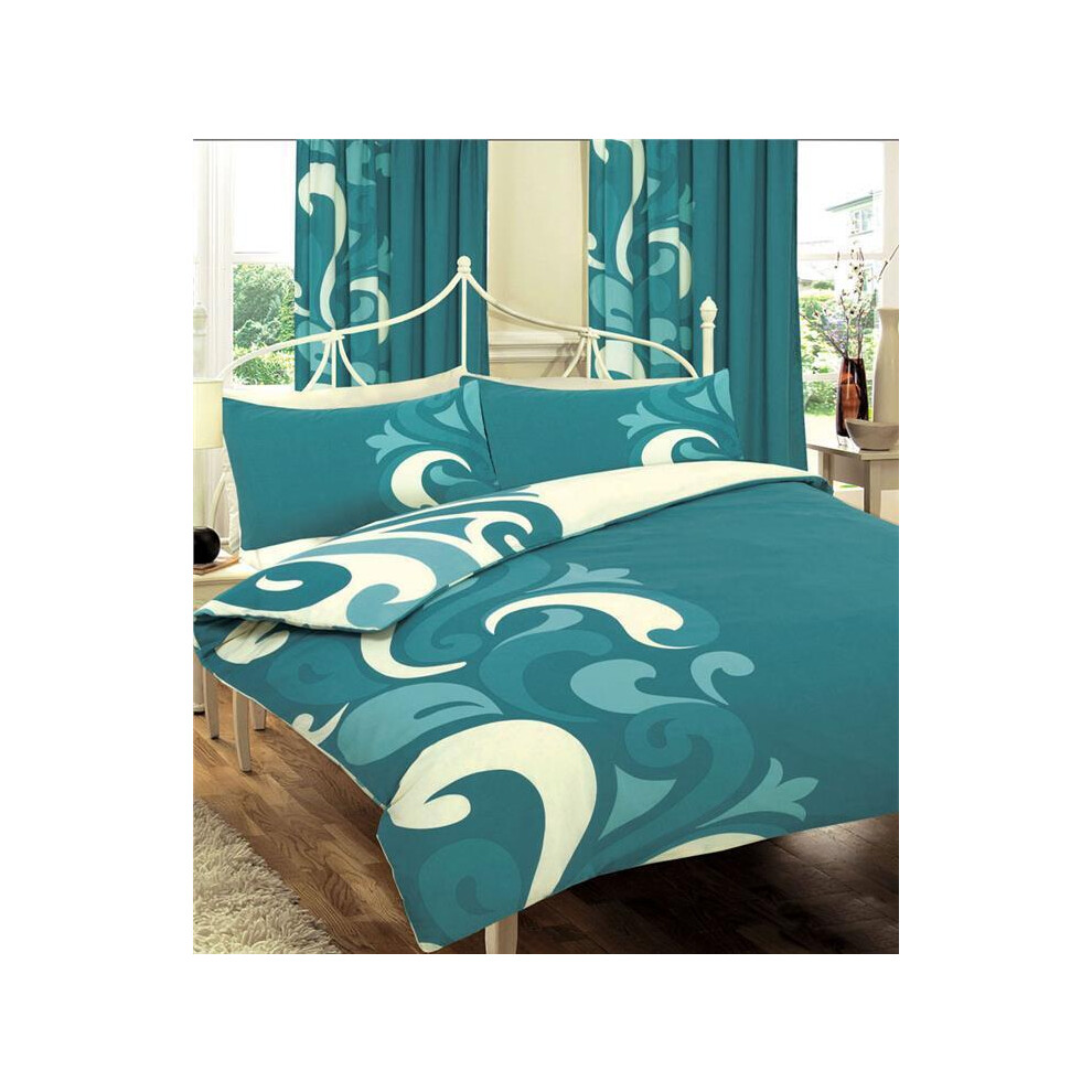 (Double) Duvet Set Quilt Cover Pillow Cases Teal Bedding