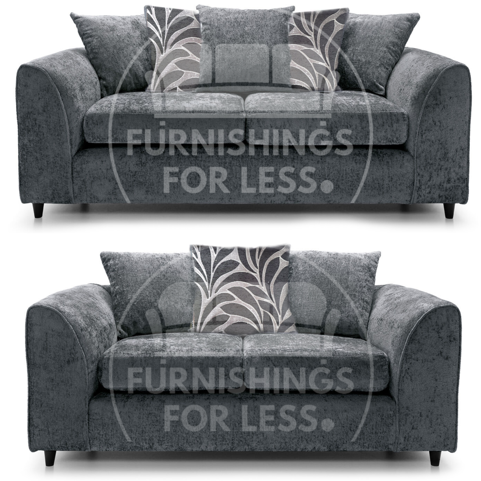 (Grey, 3 & 2 Seater Set) Zink 3 & 2 Seater Sofa Set - 2 Colours