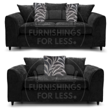 (Black, 3 & 2 Seater Set) Zink 3 & 2 Seater Sofa Set - 2 Colours