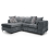 (Grey, Left Hand Facing) Zink Chenille Corner Sofa Range - 2 Colours 1