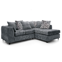 (Grey, Right Hand Facing) Zink Chenille Corner Sofa Range - 2 Colours