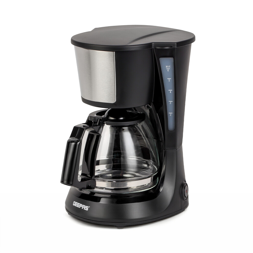 (Black) GEEPAS 750ml Filter CoffeeMachine FastBrewing 600W