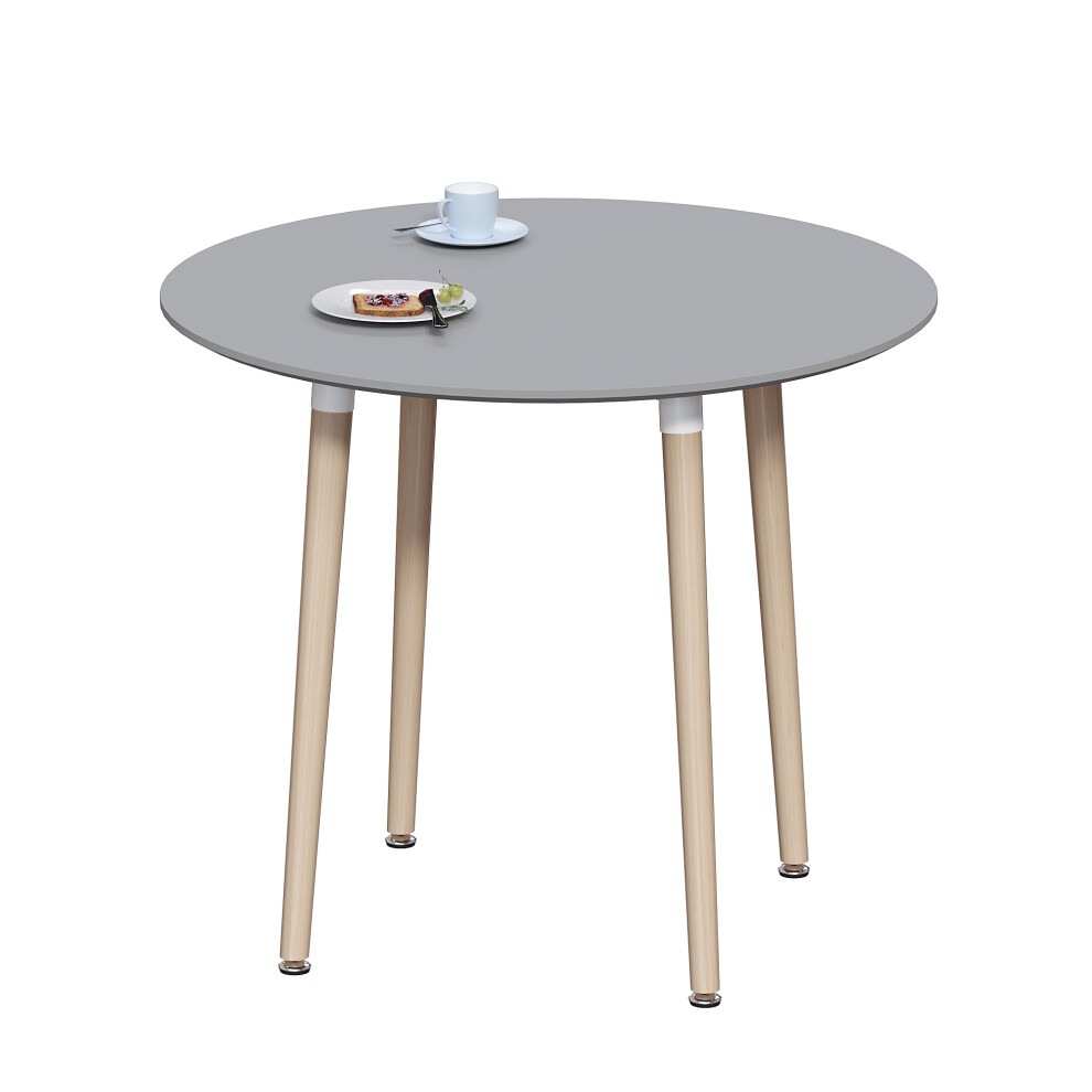 (Grey, 4 Seater) Batley Home Kitchen Round Wood Dining Table