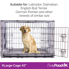 (X-Large) Foldable Dog Crate with Grooming mitt - 5 sizes